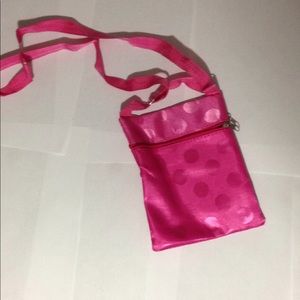 Pink polkadot kids purse